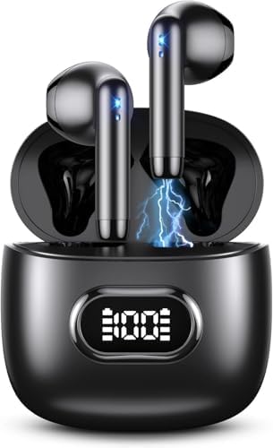 Elevate Your Sound Experience with Premium Bluetooth 5.3 Wireless Earbuds – IPX4 Waterproof, 42-Hour Extended Battery Life, and Superior Noise-Cancellation for Uninterrupted Clarity – Seamlessly Compatible with i Phone, Android, and Laptops for Ultimate Versatility and Comfort