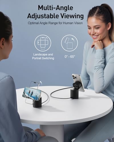 Revolutionize Your Charging Experience with the i WALK 3 in 1 Wireless Charging Stand – Magnetic Auto-Rotating Station for i Phone 12-16, Apple Watch & Air Pods – 15 W Fast Charge, Sleek Black Design for Effortless Device Management and Optimal Viewing Comfort