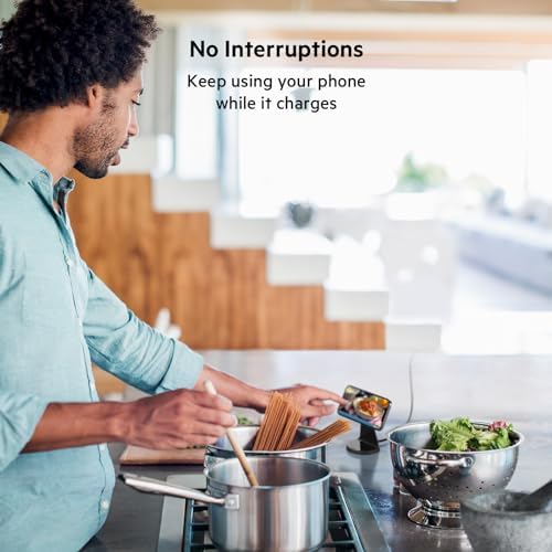 Belkin Magnetic Wireless Charging Stand – Ultra-Fast Mag Safe Charger for i Phone 12, 13, and 14 – Effortless Magnetic Alignment & Integrated Power Supply – Stylish White Design for Modern Environments – Streamlined Wireless Charging Solution for Enhanced User Experience and Aesthetic Appeal