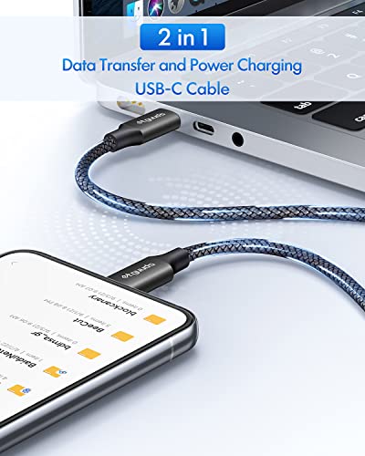 Ultra-Durable 16 ft USB C to USB C Cable – High-Speed PD Charging Cord with Braided Design, Ideal for Samsung Galaxy S21, Pixel, i Pad Pro 2020 & More – Unmatched Length for Ultimate Convenience and Performance