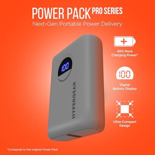 High-Capacity 10,000 m Ah Portable Power Bank with 20 W USB-C PD Fast Charging – Dual-Port Charger for i Phone, Galaxy & More – LED Display for Battery Life Monitoring, Up to 35 Hours Extra Power, Compact Travel Essential for On-the-Go Charging