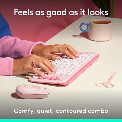 Elevate Your Workspace with the Logitech POP ICON Wireless Bluetooth Keyboard – Stylish Graphite & White Design, Effortless Multi-Device Switching, Comfortable Low-Profile Typing, and Customizable Keys for Enhanced Productivity on Laptops, Tablets, and PCs