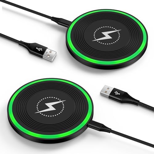 Ultra-Fast 15 W Wireless Charging Pad Duo for Samsung Galaxy S25/S24/S23, Z Fold6/Z Flip6, Google Pixel 9/8/7 a & i Phone 16/15 – Dual Pack Fast Charger for Home & Office with Enhanced Safety Features and Sleek Design