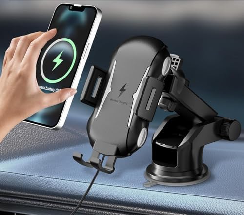 Elevate Your Driving Experience with the 15 W Wireless Car Charger – Auto-Clamping Air Vent Mount for i Phone 15/14/13/12 Series, Effortless Fast Charging and 360-Degree Viewing Flexibility for Modern Motorists