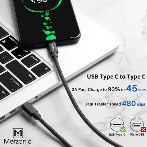 High-Performance 6.6 Ft USB C Cable 2 Pack – Metal Braided Type C Charging Cord for 65 W Fast Charge & 480 Mbps Data Transfer – Ultimate Durability and Compatibility for All USB-C Devices