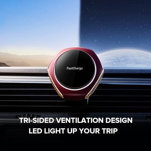 Mag Safe Car Charger Mount for i Phone 15 Series – 15 W Fast Wireless Charging Holder in Chic Purple – Ultimate Mag Safe Compatibility with i Phone 15 Pro Max, Plus, 14, 13, 12, Mini – Enhance Your Driving Experience with Secure Magnetic Grip and Effortless Setup