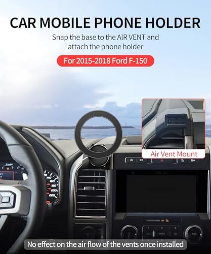 Ford F-150 2021-2024 Car Phone Holder – 360° Rotating Mag Safe-Compatible Mount for Secure, Hands-Free Use Without Obstructing Air Vents – Durable, Easy-Install Accessory for Modern Drivers