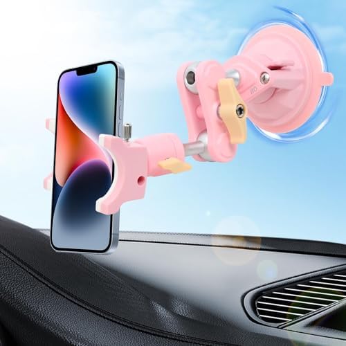 Universal 360° Rotating Suction Cup Phone Mount for Car – Adjustable Dashboard Holder for Enhanced Navigation & Safety (Black) – Optimized for All Smartphone Models