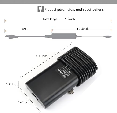 High-Efficiency 65 W & 45 W USB-C Laptop Charger for Dell Latitude & XPS Models – Rapid Charging with Smart Chip Tech for Optimal Safety – Universal Compatibility with Multiple Dell Models – Portable Power Adapter with Advanced Protection Against Overheating, Short Circuits, and Voltage Surges – Ideal for Home Office, Travel, and On-the-Go Efficiency – Reliable FCC & Ro HS Certified Charger for Safe Device Performance – Versatile Charging Solution for Your Everyday Needs