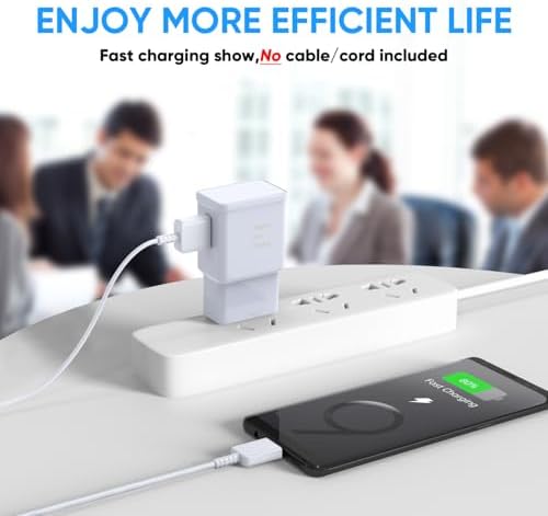 Premium Adaptive Fast Charging Block USB Wall Charger – Efficient Quick Charge Adapter for Samsung Galaxy S25/S24/S23/S22/S21/S20/S10/S9/S8/S7/Note 10 (4-Pack, White) – Maximize Charging Speed & Compatibility for Seamless Device Performance