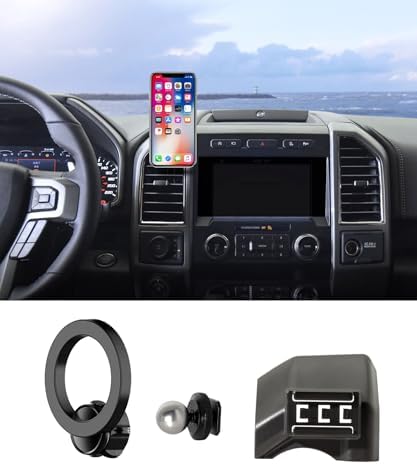 Ford F-150 2021-2024 Car Phone Holder – 360° Rotating Mag Safe-Compatible Mount for Secure, Hands-Free Use Without Obstructing Air Vents – Durable, Easy-Install Accessory for Modern Drivers