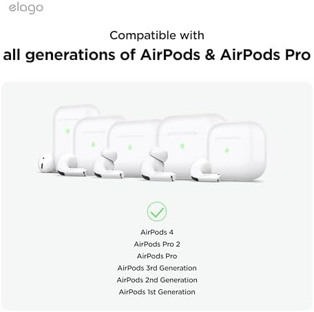 elago Ergonomic Ear Hooks for All Air Pods Models – Jean Indigo – Anti-Slip Design for Secure Fit and Enhanced Comfort – Perfect Earbud Accessories for Music, Calls, and Active Lifestyles – US Patent Registered for Superior Quality and Durability