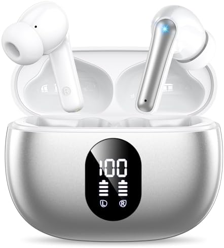Elevate Your Audio Experience with Advanced Wireless Earbuds – Unmatched Deep Bass Sound, 48-Hour Playtime, Ultra-Lightweight Design, and IPX7 Waterproof Rating for Sports Enthusiasts – AI-Enhanced Hands-Free Calling, Perfectly Compatible with i Phone, Android, and i Pad for Active Lifestyles and Daily Use