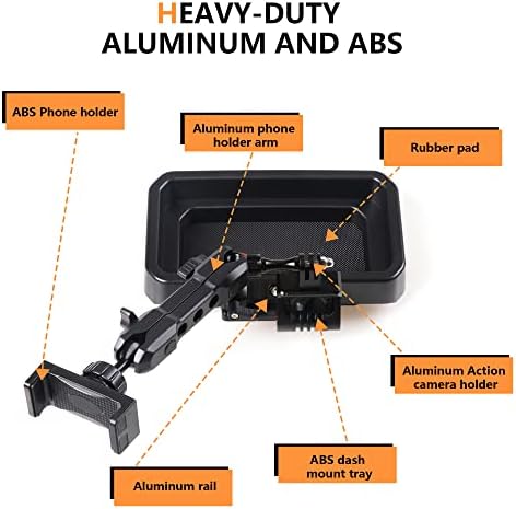 Revolutionize Your Ford Bronco Experience with the 360° Adjustable Dash Phone Mount Holder – Precision-Engineered Aluminum Smartphone Bracket for 2021-2025 Models, Perfect for 2-Door and 4-Door Interiors, Effortless Installation, Stylish Black Design for Maximum Durability and Functionality