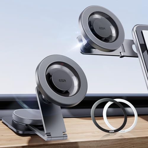 Enhanced ESR Mag Safe Car Mount for i Phone 16/15/14/13/12 & S25 – Premium Magnetic Dashboard Holder for Tesla Touchscreens – Secure, Sleek, and Compatible with Metal Rings – Elevate Hands-Free Driving Safety and Efficiency