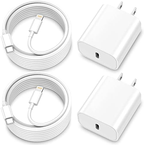 MFi Certified USB C Wall Charger with 2 Pack 6 FT Lightning Cables – Fast Charging Solution for i Phone 14/13/12/11/Xs Max/XR/i Pad – Ultimate Power Efficiency and Durability for Home and Travel Use