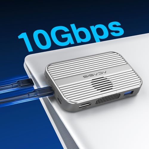 ACASIS 10 Gbps Magnetic M.2 NVMe SSD Enclosure & USB-C Docking Station with Cooling Fan – Ultimate Tool-Free Storage Solution for i Phone 16/15 Pro Series, Supports 2230/2242/2260/2280 Sizes, Unmatched Speed & Compatibility for Professionals and Enthusiasts