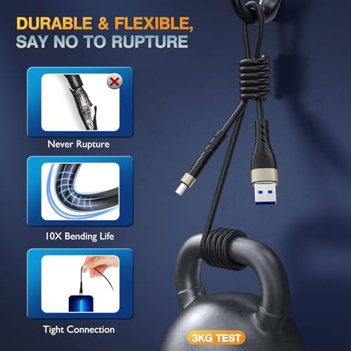 MFi Certified 6 Ft Lightning Charging Cable for i Phone – 3 Pack Fast Charging USB Cord, Durable Design for Enhanced Compatibility with i Phone 12/11/XS/Max/XR/X/8/8 P/7 P/6 & i Pad – Seamless Power-Up Experience