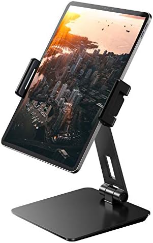 Maxonar Premium Heavy-Duty 360° Swivel Tablet Stand – Ergonomic Adjustable Aluminum Alloy Holder for Enhanced Stability & Charging – Foldable Design for 6-13″ Devices, Perfect for Home, Office, or Retail Use – Modern Sleek Grey Finish for Contemporary Spaces