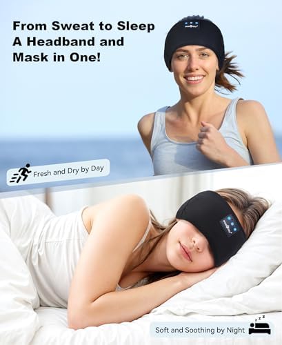 MUSICOZY Bluetooth 5.4 Sleep Headband Headphones – Ultimate Wireless Comfort for Sleep, Workouts, and Travel – The Perfect Gift for Active Lifestyles with Rapid Pairing and Sweatproof Design