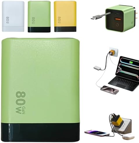 Revolutionize Your Charging Experience with the 3 in 1 GAN Charger – 80 W High-Speed Power Module Featuring Retractable Wall Plug, Type-C Cable & Dual USB Ports for Effortless Multi-Device Connectivity – Ideal for Home, Office, and On-the-Go Efficiency