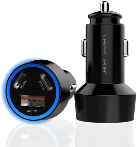 Rapid Charge Your Devices on the Go: LEXAA TECH 58 W USB C Car Charger with Dual Port PD & QC 3.0 for i Phone 16/15/14/13/12 Pro Max, Samsung Galaxy S24/S23/S22/S21, and Google Pixel – Compact and Durable Car Adapter for Ultimate Convenience