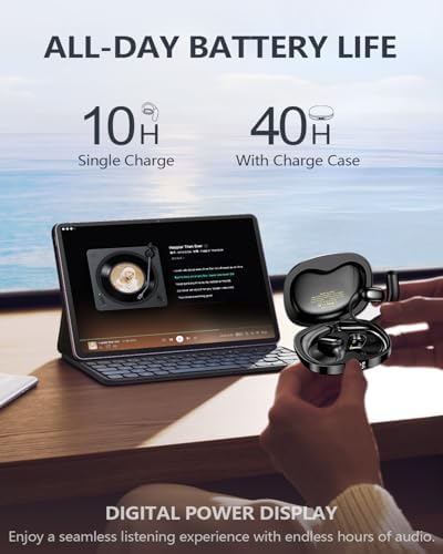 Kurdene Bluetooth 5.3 Open-Ear Sports Earbuds – Advanced Awareness-Enhancing Design with 60 Hours Playtime & Smart Charging Case – Ultra-Lightweight, Sweatproof Wireless Earphones for Active Lifestyles in Sleek Black Finish