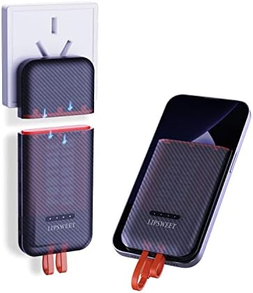 Power Your Devices Anywhere with the 45 W USB-C Portable Charger – 10000 m Ah External Battery Pack with Built-in AC Wall Plug for Rapid Charging of i Phone, Laptop & Android – 5 Outputs for Ultimate Versatility and Convenience