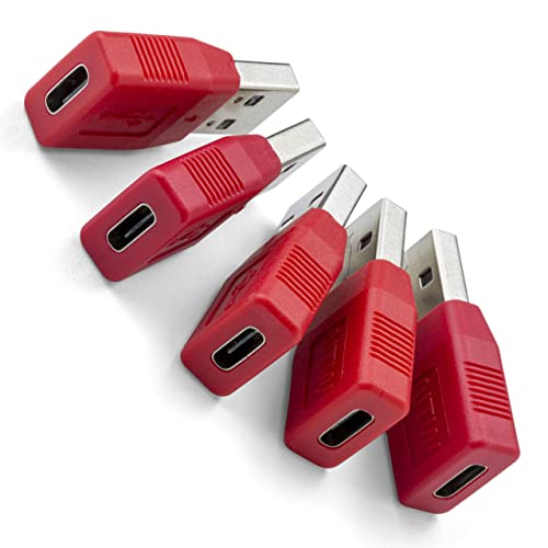 Secure Your Charging: NTW USB-A to USB-C Data Blocker – Essential Juice Jacking Protection Adapter (5 Pack) for Safe Power Transfer, Compatible with Smartphones and Laptops, Portable Design for Travel and Daily Use