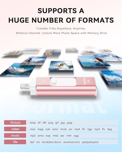 Revolutionize Your Data Storage with the 128 GB Apple MFi Certified Flash Drive – High-Speed USB Memory Stick for i Phone, i Pad, Android & PC – Effortless File Management & Stylish Blue Design for Photos, Videos & More