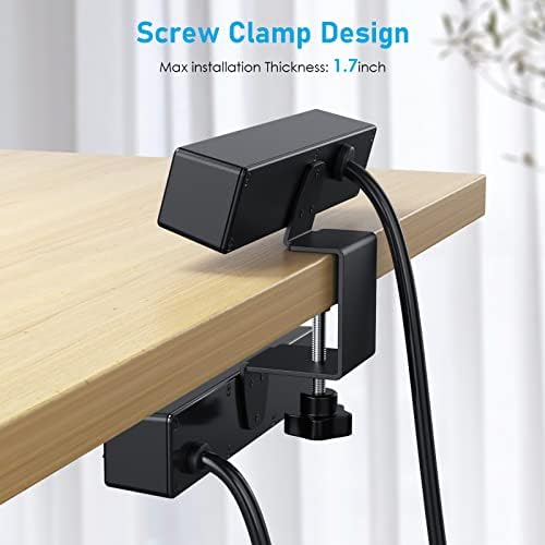 Ultimate Under-Desk Power Management Hub: Dual Layer Desk Clamp Surge Protector with 10 AC Outlets & 3 Fast USB Ports (20 W USB-C), 6 Ft Extension Cord for Efficient Office & Home Charging – ETL Listed for Enhanced Safety and Reliability