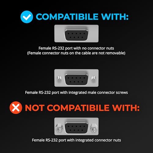 SABRENT USB-C to DB9 Serial RS-232 Adapter Cable (3 FT) – High-Speed Prolific PL2303 Chipset for Seamless POS, Modem, GPS, and Industrial Device Connectivity – Versatile USB 2.0 Solution for Legacy Device Integration with 1 bps to 12 Mbps Baud Rate – Durable, Portable, and Easy to Use
