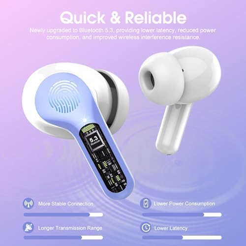 Elevate Your Sound Experience with Premium Wireless Earbuds – Advanced Bluetooth 5.4, Hi-Fi Stereo Audio, and ENC Noise Cancellation for Crystal-Clear Calls, IP7 Waterproof Design for Active Lifestyles, 48-Hour Playtime with LED Battery Display, Chic Rose Gold Finish for Everyday Elegance in Sports and Leisure