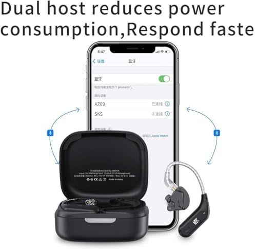 KZ AZ09 Bluetooth 5.2 IEM Adapter – Seamlessly Convert Your KZ Earbuds to Wireless with Advanced Audio Fidelity, Extended Battery Life, and Comfortable Ergonomic Design for Unmatched Mobility and Compatibility with Multiple Models
