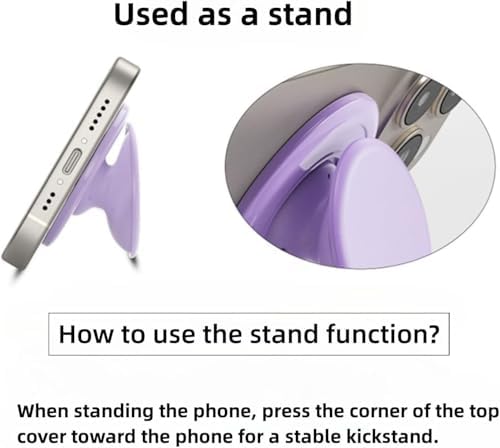 Magnetic Mag Safe Phone Grip Holder – Ergonomic Collapsible Stand for i Phone 12-16 Series, Transparent White Finish for Enhanced Style and Functionality, Secure Grip for Texting and Hands-Free Viewing, Lightweight and Portable Mobile Accessory