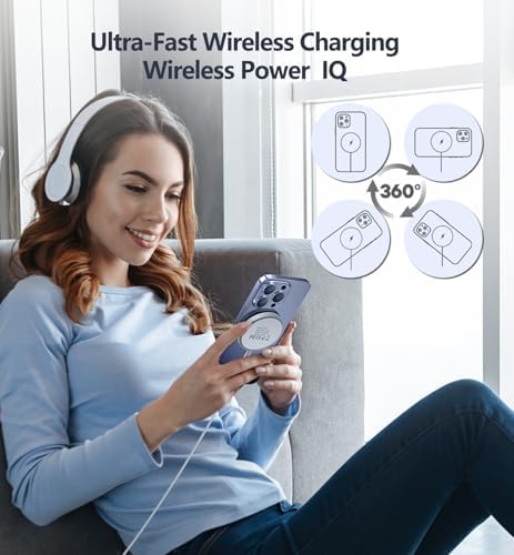 Elevate Your Charging Experience with the Qi2 Certified Magnetic Wireless Charger – 2 Pack 15 W Fast Charging Pads for i Phone 16/15/14/13/12 & Air Pods 3/2/Pro – Dual Port Design for Enhanced Versatility and Effortless Magnetic Alignment – Streamlined, Portable Charging Solution for Home, Office, and Travel