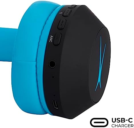 Altec Lansing Kid-Safe Wireless Headphones – Active Noise Cancellation for Children Aged 7+, 85 d B Volume Limiting, 15-Hour Battery Life, Ergonomic Foldable Design for Ultimate Comfort and Safety in Music, Movies, and Gaming