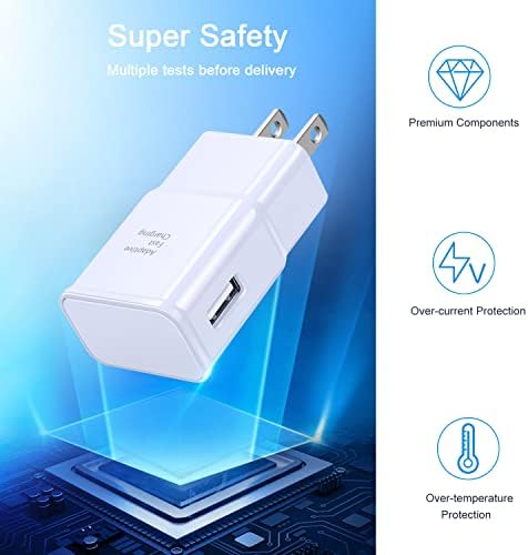 Qihop Adaptive Fast Charging USB Wall Charger Kit – 2-Pack with 6 ft USB Type C Cable for Samsung Galaxy Devices – Rapid Charging Solution for Galaxy S21/S20/S10+/S10 e/S9/S8 Plus, Note 10+/20, A14/A53/A71 – Enhanced Speed & Compatibility for Busy Lifestyles