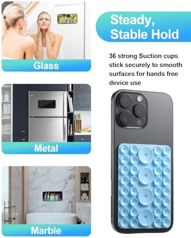 Revolutionary Silicone Octo Suction Cup Buddy Phone Mount – Hands-Free Multi-Function Grip for i Phone & Android Devices (Vibrant Blue, 5-Pack) – Ultimate Solution for Secure Navigation and Engaging Media Viewing