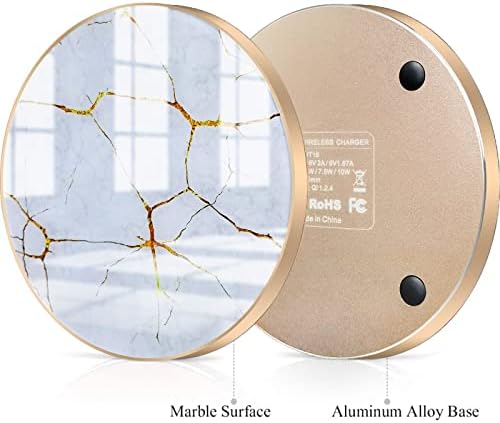 Omio Marble Wireless Fast Charging Pad – Luxurious Qi Charger for i Phone 16 Pro Max/15/14/13 & Galaxy Z Flip 6/Z Fold 6/S24 Ultra/S23 – Ultra-Fast Power Delivery with Sophisticated Marble Finish, Universal Compatibility for All Qi-Enabled Devices – Elevate Your Charging Experience Today