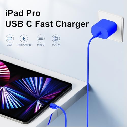 Ultimate 20 W Fast Charging Solution: 10 Ft i Phone 15 Charger with 3 Durable USB-C Cables & Dual Wall Adapters – Compatible with i Phone 15/15 Pro/Pro Max, i Pad Pro, Air Pods, and Samsung Devices for Rapid Power-Up and On-the-Go Convenience