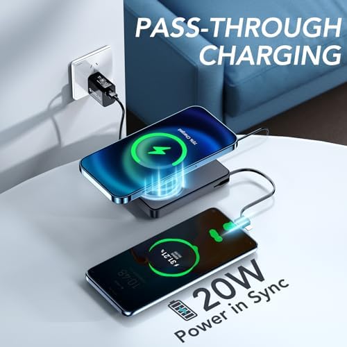 HUOTO 10,000 m Ah Magnetic Power Bank – Ultra-Fast Wireless Charger with 22.5 W PD for i Phone 15/14/13/12 Series – Portable Battery Pack with USB-C Compatibility for On-the-Go Power Solutions – Ideal for Travel and Daily Use