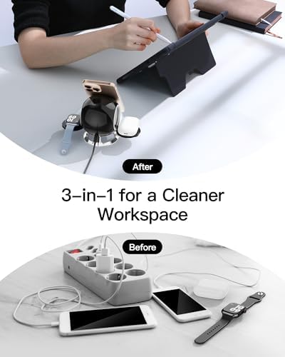 Ultimate 2025 3-in-1 Wireless Charging Station: Fast Mag-Safe Compatible Dock for i Phone 12-16 Series, Air Pods & Apple Watch – Sleek Black Design for Home & Office Efficiency