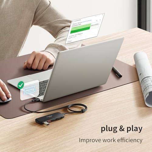 Revolutionize Your Connectivity with the Qeefun 4-Port USB 3.0 Hub – High-Speed 5 Gbps Data Transfer, Individual LED Power Switches, and 2 ft Extension Cable for Ultimate Flexibility – Perfect USB Splitter for Laptops, PCs, i Macs, and More! Enhance Your Workspace Efficiency and Control Multiple Devices Effortlessly!