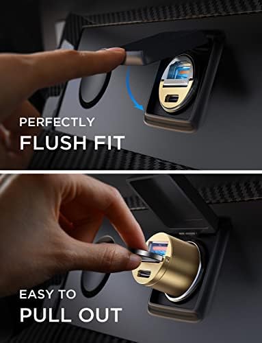 AINOPE 90 W Compact Dual Port USB-C Car Charger – Ultra-Fast Charging for i Phone 16 Pro Max, i Pad, and Samsung Devices – Sleek Metal Design for Maximum Efficiency and Enhanced Compatibility – Smallest Power Delivery Solution for On-the-Go Charging