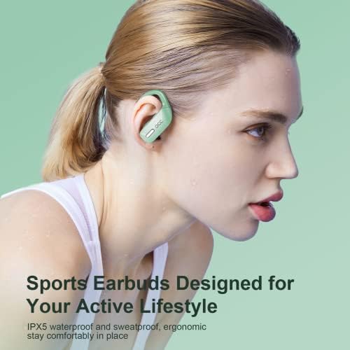 Unleash Your Potential with occiam Waterproof Wireless Earbuds – 48-Hour Playtime Bluetooth Headphones for Sports & Workout, Featuring Built-in Microphone and LED Display for Seamless Connectivity