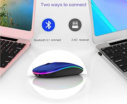 Sleek Bluetooth Wireless Mouse for Mac, Windows & i Pad – Ergonomic Design, High-Precision Navigation, Rechargeable & Dual-Mode Compatibility (Gray & Black) – Elevate Your Productivity with Clutter-Free Connectivity