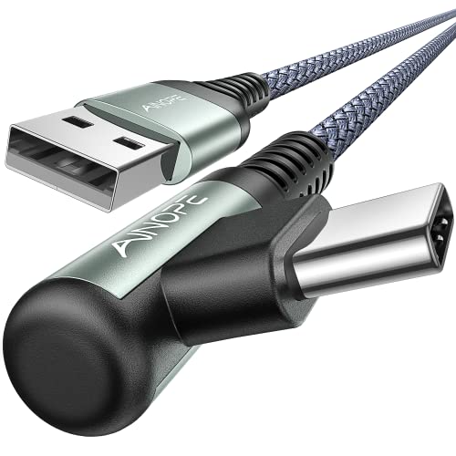 AINOPE Right Angle USB C Cable – 2-Pack (10 ft + 10 ft) Fast Charging 3.1 A Nylon Braided Charger for Enhanced Device Compatibility, Ideal for Gaming and Multitasking, Durable Black Design