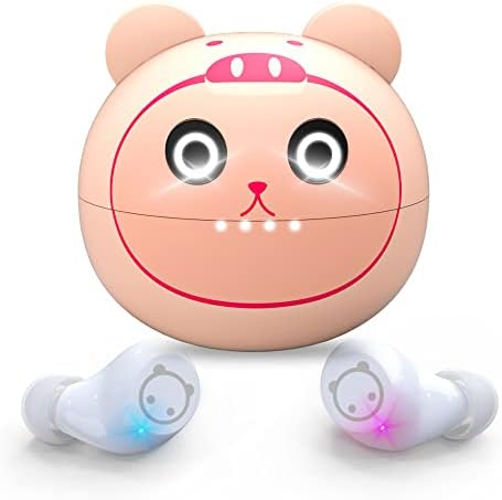 Kids Bluetooth 5.3 Wireless Earbuds with Touch Control – Adorable Pink Kitty Charging Case, IPX5 Waterproof Design, Hi-Fi Stereo Sound, Built-in Microphone for Clear Calls – Perfect for Young Music Lovers and Gamers