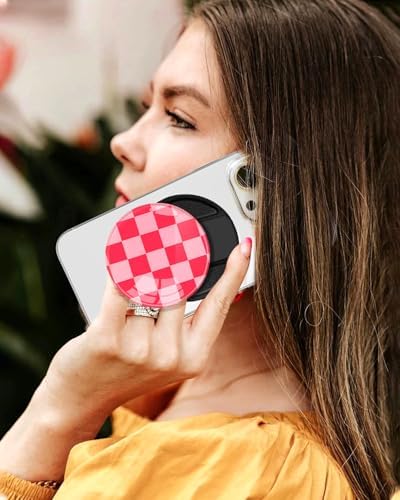Chic Mushroom Mag Safe Phone Grip for Women – Trendy Ring Kickstand Holder for i Phone 16/15/14/13/12 Series – Stylish, Secure, and Functional Accessory for Texting, Selfies, and Streaming – Lightweight, Durable Design for Everyday Use